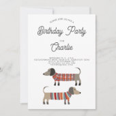 Dachshund Wiener Worst Hond Verjaardagsfeest Kaart (Voorkant)