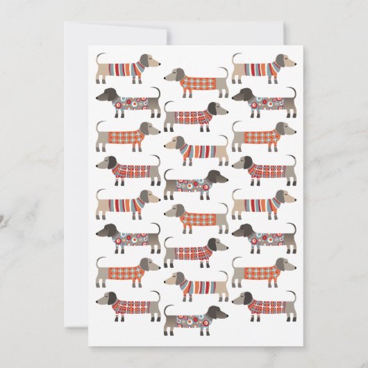 Dachshund Wiener Worst Hond Verjaardagsfeest Kaart (Achterkant)