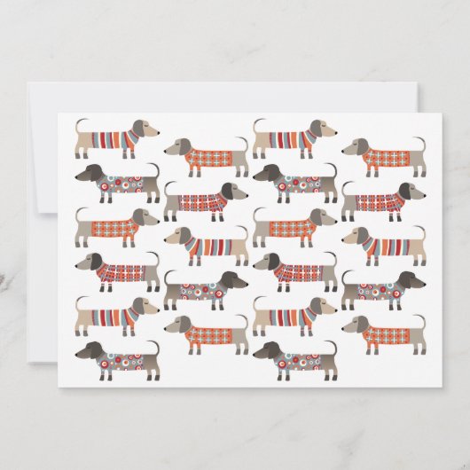 Dachshund Wiener Worst Hond Verjaardagsfeest Kaart (Achterkant)