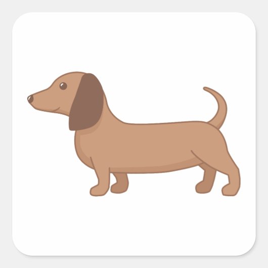 Dachshund Wiener Worst Hond Vierkante Sticker (Voorkant)