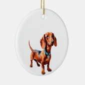 Dachshund Wienerdog kerstboomornament cadeau idee Keramisch Ornament (Rechts)
