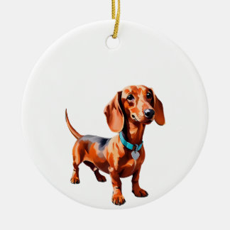 Dachshund Wienerdog kerstboomornament cadeau idee Keramisch Ornament