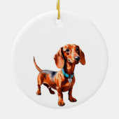 Dachshund Wienerdog kerstboomornament cadeau idee Keramisch Ornament (Achterkant)