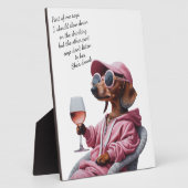 Dachshund Wijn Drinker Fotoplaat (Zijkant)