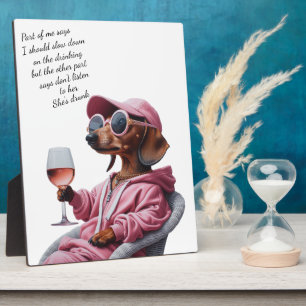Dachshund Wijn Drinker Fotoplaat