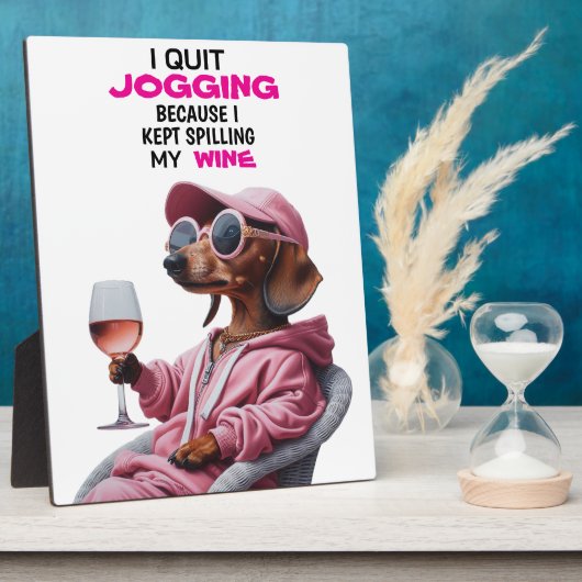 Dachshund Wijn Drinker Fotoplaat (Zijkant)