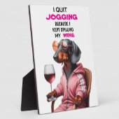 Dachshund Wijn Drinker Fotoplaat (Zijkant)