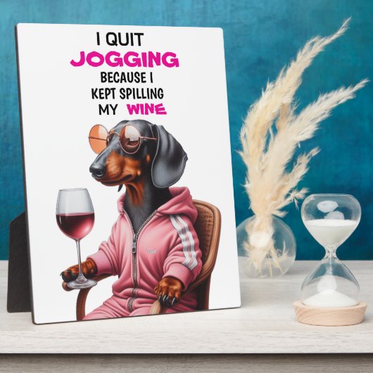 Dachshund Wijn Drinker Fotoplaat (Zijkant)