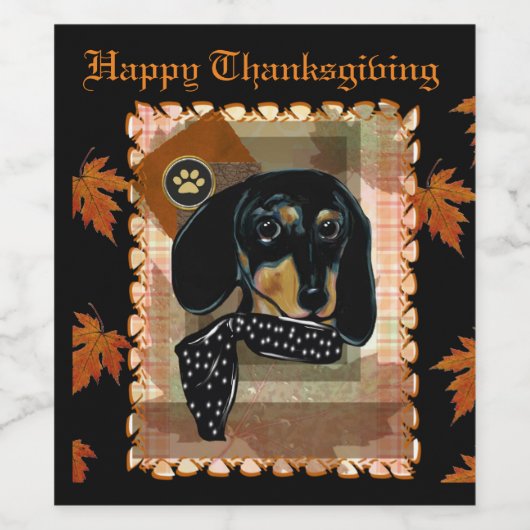 DACHSHUND WIJN ETIKET (Enkel label)