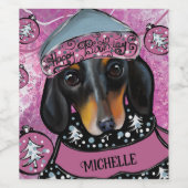 DACHSHUND WIJN ETIKET (Enkel label)