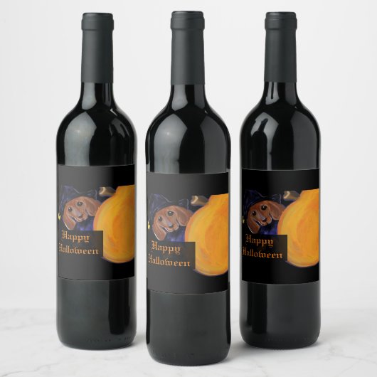 DACHSHUND WIJN ETIKET (Flessen)