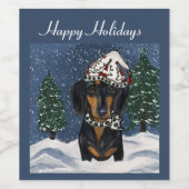 DACHSHUND WIJN ETIKET (Enkel label)