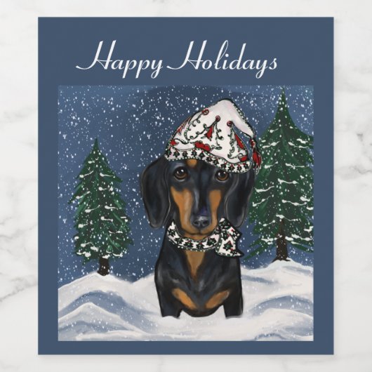 DACHSHUND WIJN ETIKET (Enkel label)