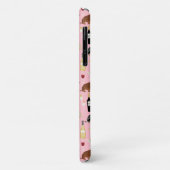 Dachshund-wijnpatroon roze Case-Mate iPhone case (Achterkant/links)