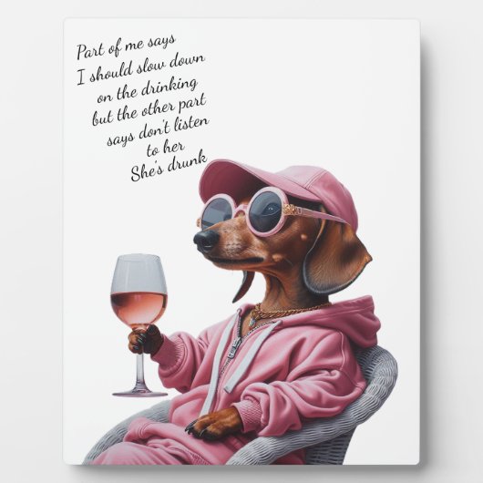 Dachshund Wine Drinker Fotoplaat (Voorkant)