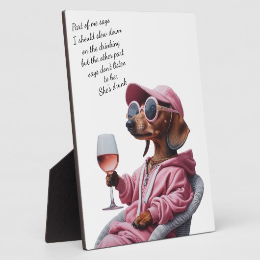 Dachshund Wine Drinker Fotoplaat (Zijkant)