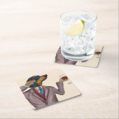 Dachshund Wine Snob Kartonnen Onderzetters (Insitu)