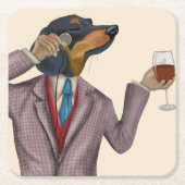 Dachshund Wine Snob Kartonnen Onderzetters (Voorkant)