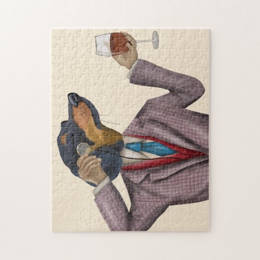 Dachshund Wine Snob Legpuzzel (Verticaal)