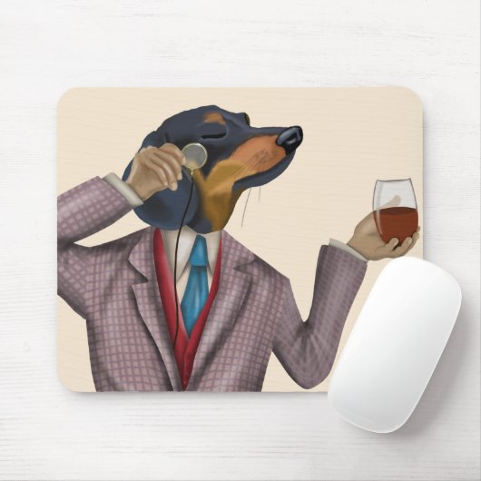 Dachshund Wine Snob Muismat (Met muis)