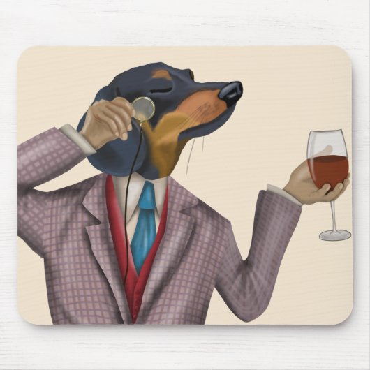 Dachshund Wine Snob Muismat (Voorkant)