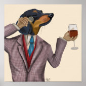 Dachshund Wine Snob Poster (Voorkant)