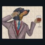 Dachshund Wine Snob Puzzel<br><div class="desc">Dachshund Wine Snob van Fabfunky. Met een goed geklede dachshund die van wijn houdt. | 190953D</div>