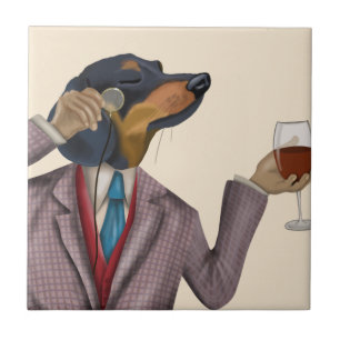 Dachshund Wine Snob Tegeltje