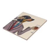 Dachshund Wine Snob Tegeltje (Zijkant)