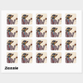 Dachshund Wine Snob Vierkante Sticker (Vel)