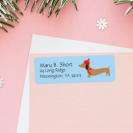 Dachshund Winter Holiday Return Address Labels