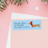 Dachshund Winter Holiday Return Address Labels