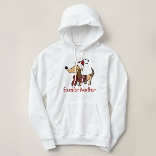 Dachshund Winter Hond Hoodie (Design voorkant)