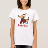 Dachshund Winter Hond T-Shirt (Voorkant)