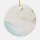 Dachshund Winter Kerstmis Keramisch Ornament (Achterkant)