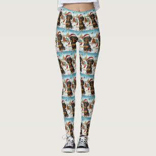 Dachshund Winter Wonderland Kerstvreugde Leggings