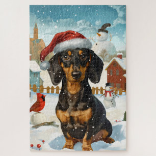 Dachshund Winter Wonderland Kerstvreugde Legpuzzel