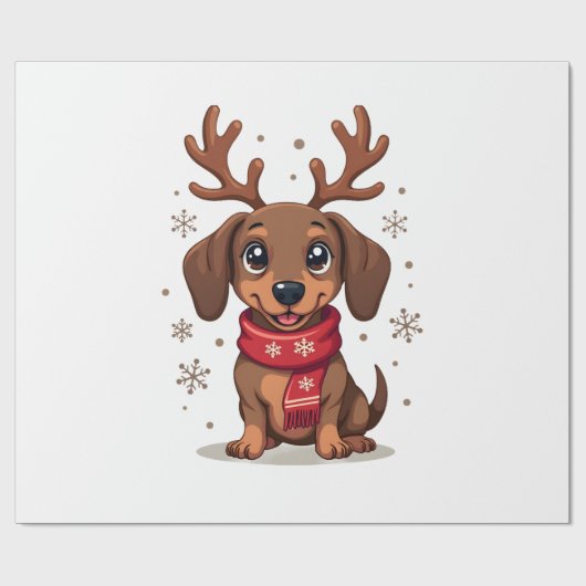 Dachshund Wintervreugde Cadeaupapier (Vlak)