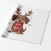 Dachshund Wintervreugde Cadeaupapier (Uitgerold)
