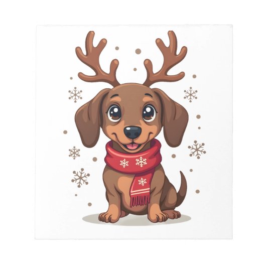 Dachshund Wintervreugde Notitieblok (Voorkant)