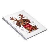 Dachshund Wintervreugde Notitieboek (Rechterzijde)