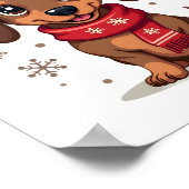 Dachshund Wintervreugde Poster (Hoek)