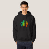 Dachshund Wire Hair Colorful Rainbow Retro Hoodie (Voorkant volledig)
