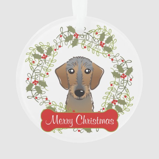 Dachshund (Wire Hair)  siermiddel Ornament (achterkant)