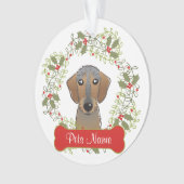Dachshund (Wire Hair)  siermiddel Ornament (voorkant)