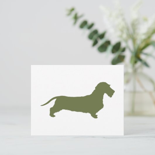 Dachshund Wirehaered Briefkaart (Staand voorkant)