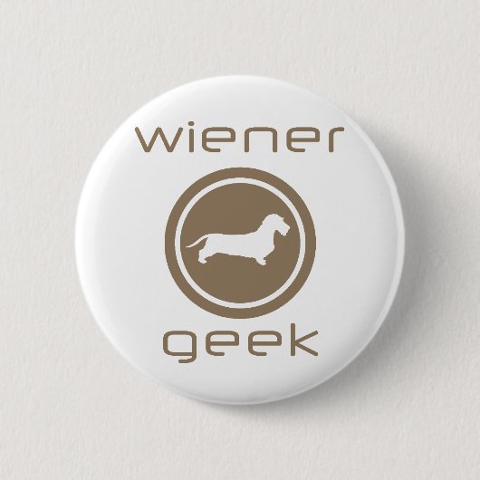 Dachshund Wirehaered Ronde Button 5,7 Cm (Voorkant)