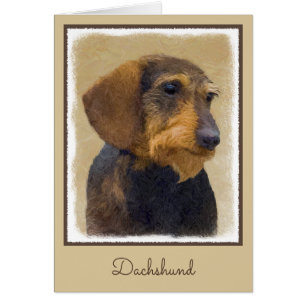 Dachshund (Wirehaire) schilderende oorspronkelijke