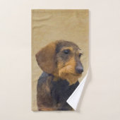 Dachshund (Wirehaire) schilderende oorspronkelijke Bad Handdoek (Handdoek)
