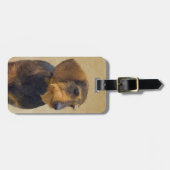 Dachshund (Wirehaire) schilderende oorspronkelijke Bagagelabel (Voorkant horizontaal)